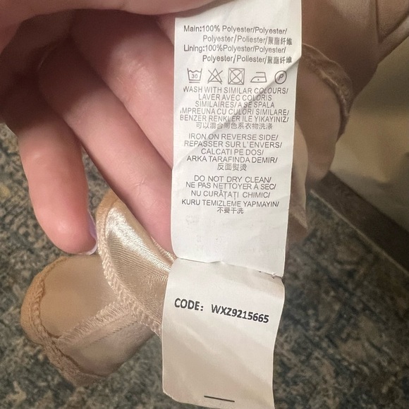 Missguided Petite Plunge Twist Front Shift Metallic Champagne Dress 4 - Picture 8 of 9